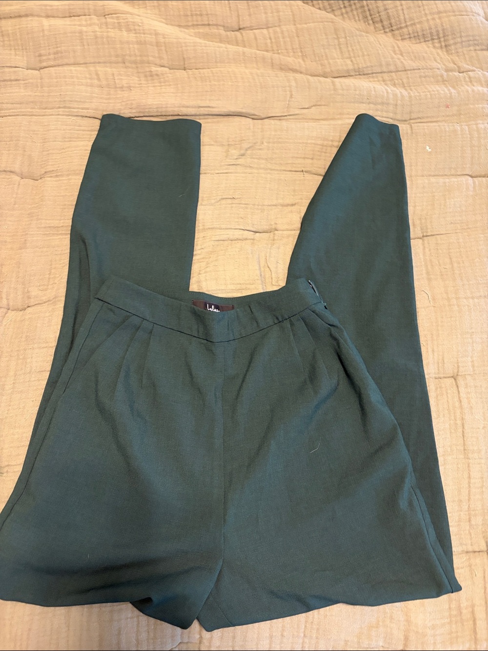 Lulu's Forest Green High-Waisted Trousers